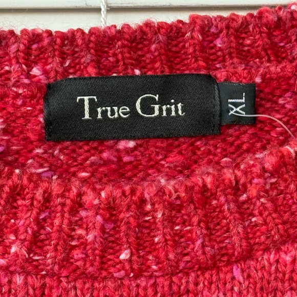 Vintage True Grit Alpine Moose Sweater Fair Isle Christmas Red XL Phoebe Buffay - Picture 8 of 13